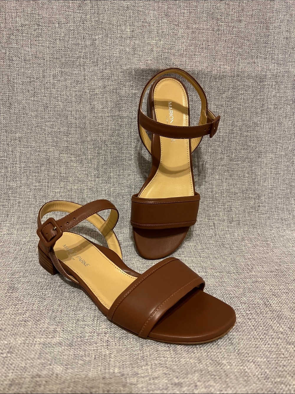 Women's Brown Ankle-Strap Block Heel Sandals